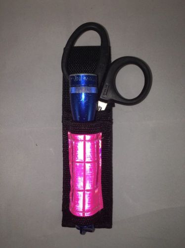 Ems, emt, paramedic, rescue emt shear and minilight pouch pink reflective for sale