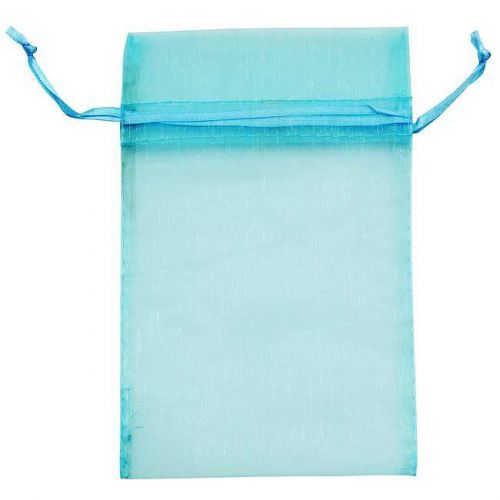 Organza drawstring gift bags 4x6 inch (12 bags)  lt blue for sale