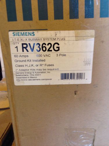 New In Box - SIEMENS Rv362G ITE XL-X 600VAC, 60A, 3W BUSWAY FUSIBLE SWITCH PLUG