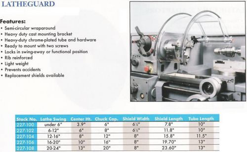 Lathe guard for swing ca 20&#034; to 24&#034; heavy duty#227-108 for sale