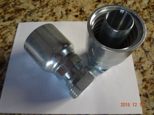 (2) PARKER 1JS73 -24-24 PARKRIMP PERMANENT CRIMP FITTING hydraulic