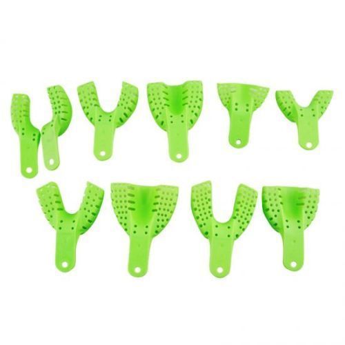 10pcs/Set New Pro Dental Supply Impression Trays Autoclavable Central Green