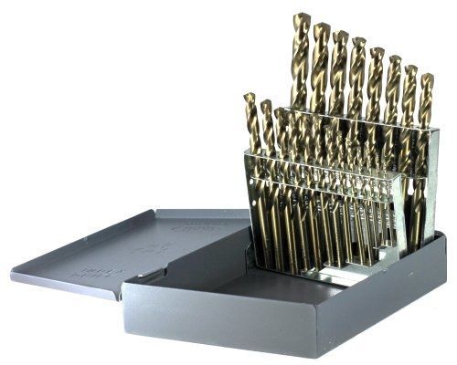 Drillco 500E Series 21 Piece Cobalt Steel Heavy-Duty Jobber Drill Bit Set,