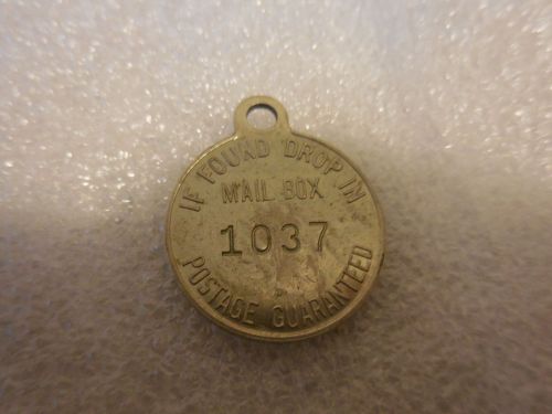 bank of louisiana new orleans vintage safe box # 1037 reminder key ring slug