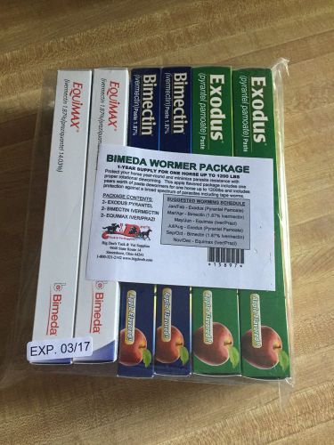 One Year Dewormer Package - Equimax, Bimectin (ivermectin), Exodus