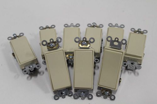 9pk Spec Grade Ivory Single Pole Decorator Wall Toggle Light Switch 20A 120/277V