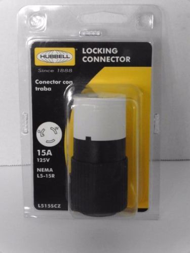 Hubbell 15 amp 125 volt 3 wire connector l515scz nema l5-15r for sale