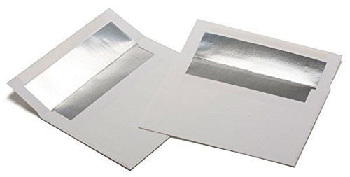 Desktop Publishing Supplies, Inc. White A7 Silver Foil Lined Envelopes - 50