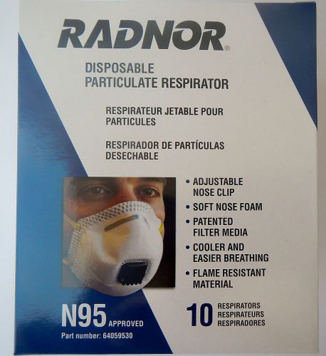 Radnor 64059530 N95 Flame Resistant Particulate Respirator w/ Exhalation Valve