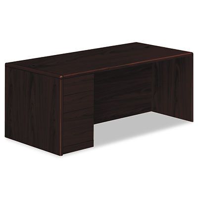 10700 series single pedestal desk, full left pedestal, 72 x 36, mahogany for sale