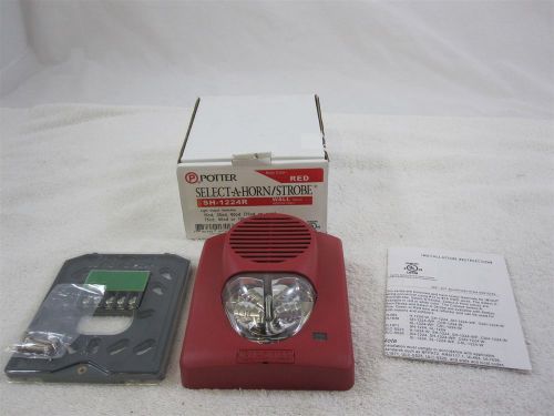 Potter / amseco sh-1224r red wall mount indoor strobe/horn new for sale