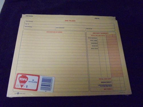 TOPS JOB FOLDERS FILE FORMS 3440 20 ENEVELOPES 12 X 9.5