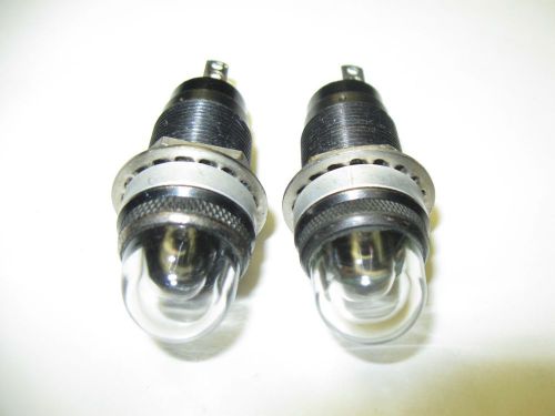 (2) Vintage Dialco ? Panel Mount Military Indicator Lights with 1891 Bulbs