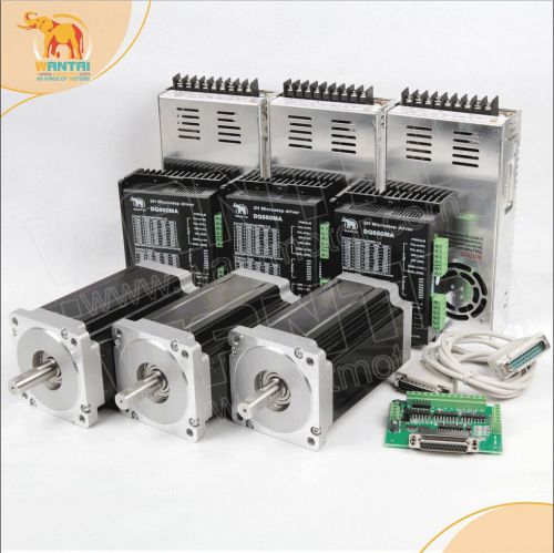 Usa ship free!cnc wantai 3 axis nema 34 stepper motor 1232oz-in 5.6a +driver 80v for sale