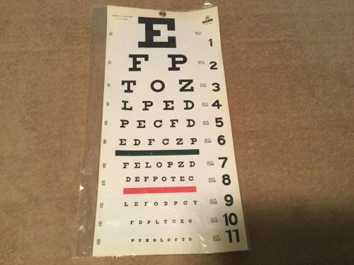 VINTAGE GRAHAM-FIELD EYE CHART MEDICAL OPHTHALMOLOGY &#034; GRAFCO&#034; NO. 2867-1240