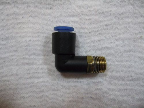 Smc pneumatics fitting, kql06-01s, male elbow, 1/8r(pt) thread, for 6mm od tube for sale