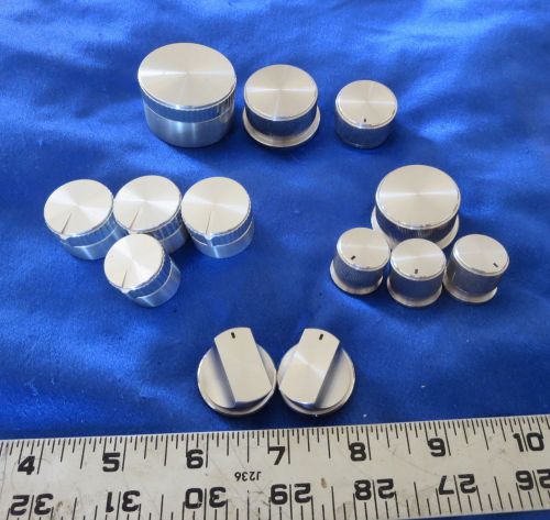 13 ALUMINUM STEREO AMPLIFIER HI-FI RADIO KNOBS 1/4&#034; SHAFT