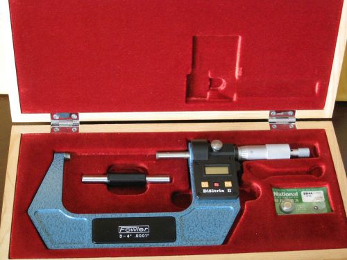 * FOWLER ELECTRONIC DIGITAL MICROMETER, DIGITRIX II 3-4&#034;, .0001&#034; 54-905-254