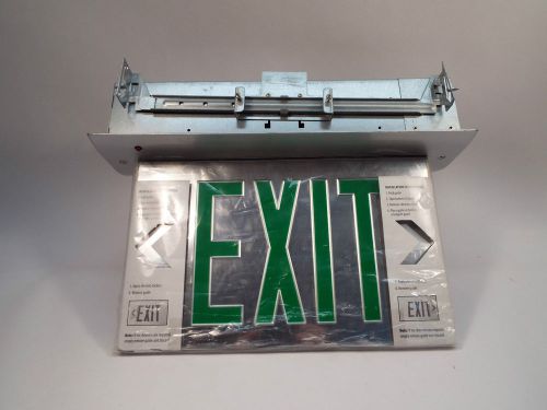 Lithonia Green Recessed Exit Sign New EDGR 1 GMR X2 - LED 2 AC Inputs Safety