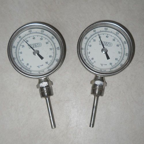 LOT of 2 TREND INDUSTRIES TEMPERATURE SENSORS / GAUGES, Model 3004E