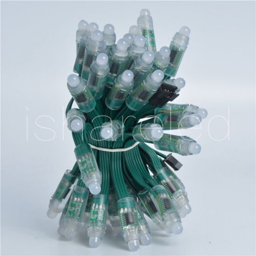 50pcs 5v 12mm ws2801 full color rgb pixel led module light ip68 string lamp for sale