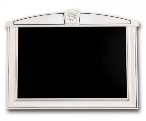 Chalkboard with Chefs Hat Hand Carved Solid Alder Wood White Finish