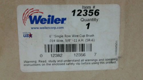 Weiler 12356 6&#034; single row wire cup brush, .014, 5/8&#034;-11 a.h. for sale