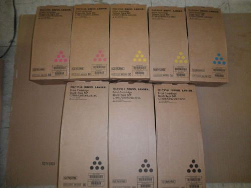 RICOH MP C7501 LOT OF GENUINE TONER 841357 841358 841359 841360