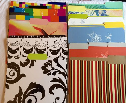 Design Decorative Fashion Fun Vibrant Abstract FILE FOLDERS Letter LOT of 30