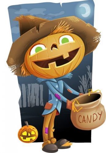 30 Custom Trick Or Treat Scarecrow Personalized Address Labels