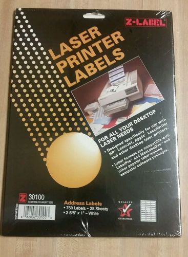 Z-Label Laser Printer Address Labels 30100 25 Sheets - Comparable To Avery 5260