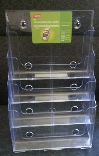 4 Tier Magazine, flyer, document holder plastic clear