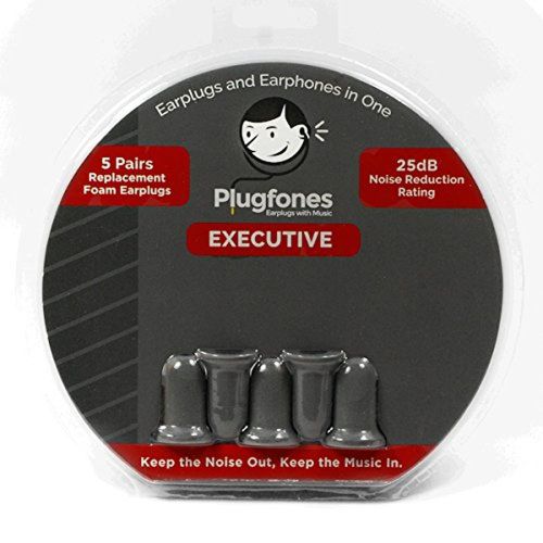 Plugfones Gray Foam Replacement Plugs 5 Pairs