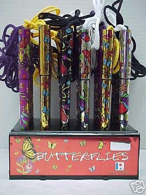 Lot of - 24 - Neck Ballpoint Pens.  Butterflies.