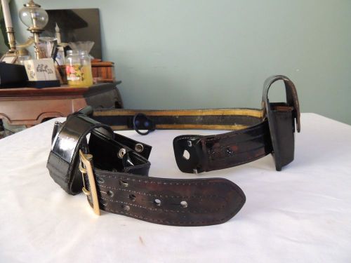 SAFARILAND Heavy Duty Gun Belt &amp; Gould &amp; Goodrich Pouches &amp; Handcuff Holder etc