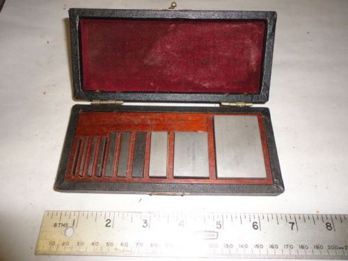 MACHINIST TOOL LATHE Set of Gage Gauge Blocks  in Wood Case