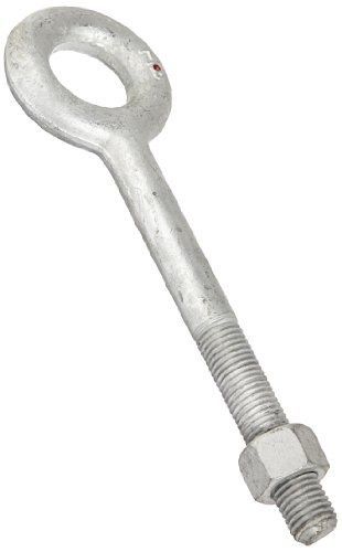 Indusco 316 Steel Eyebolt, Not For Lifting, Galvanized Finish, 8&#034; Length,