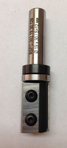 30mm Flush Trim Router Bit with Insert knives. D=19mm, Shank 12mm. Top Bearing