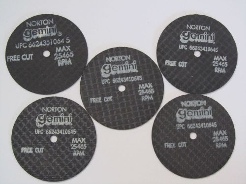 Lot of 5 norton gemini 3&#034; x 1/16&#034; x 1/4&#034; reinforced cut-off wheel - new for sale