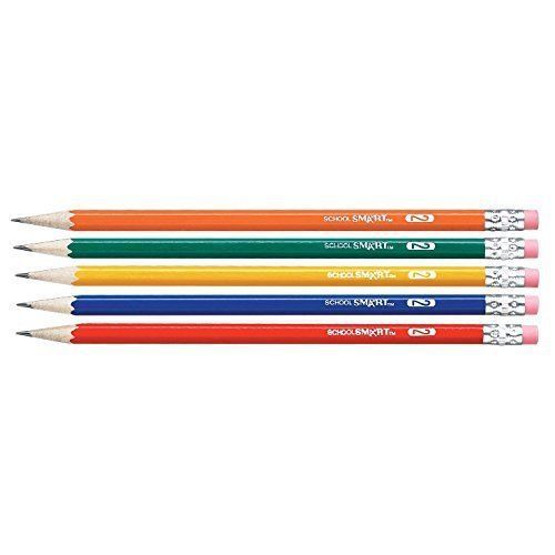 School Smart Number 2 Pencils with Latex Free Erasers - Pack of 144 - Assorted
