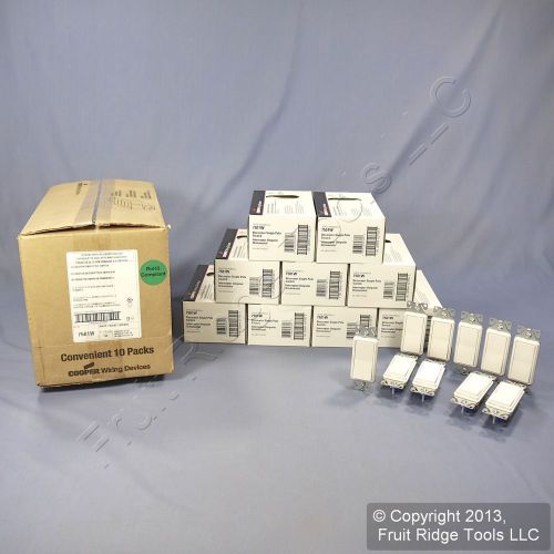 100 Cooper White Decorator Rocker Light Switches 15A Single Pole 120/277V 7501W