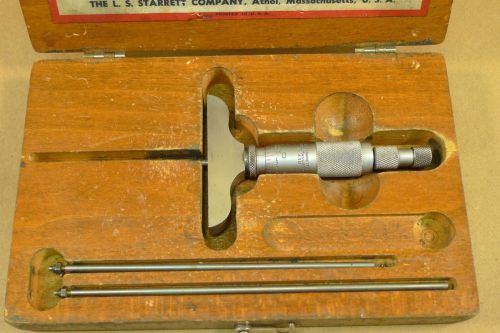 STARRETT No. 440 DEPTH MICROMETER 0-3&#034; in BOX machinist tools *L