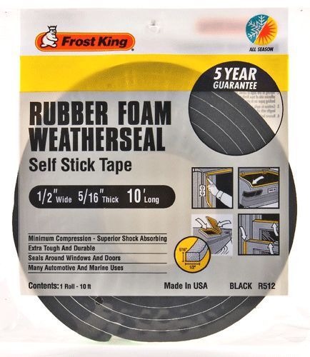 FOAM TAPE,SR 1X5/16X10&#039; BLACK