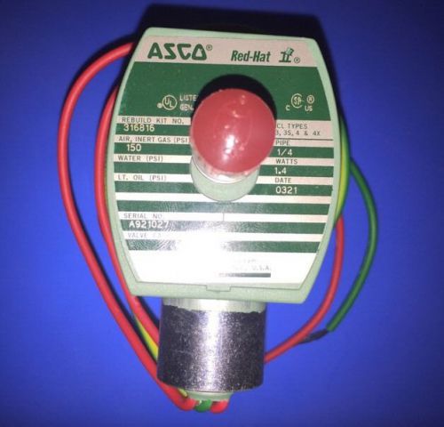 NEW ASCO 1/4&#034; SOLENOID VALVE 2-WAY EF8314G300 24 VDC COIL 2.15.15