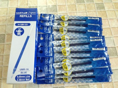 6 pcs x UMR-1A Uni-ball Signo refill for Uni UM-151 BLUE ink, free shipment