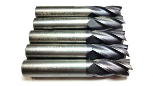 (Machinist Lot of 5) 1/2&#034; Garr Carbide TiALN 4 Flute End Mill *NR* B 275