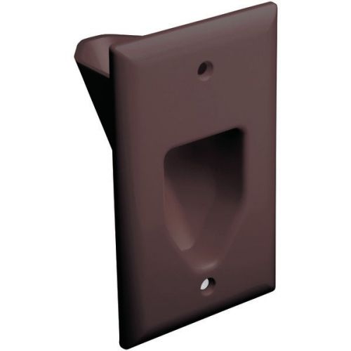 Datacomm Electronics 45-0001-BR Single-Gang Recessed Cable Plate - Brown