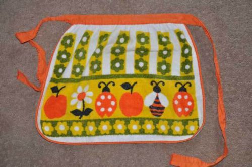 SALE Vintage  Apron Waitress Waist Apron Colorful LadyBug