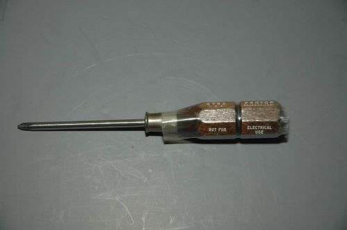 PROTO NEW 9782 #1 Phillips Screwdriver  Wood Handle, 3&#034; Shank, 6-1/8&#034; OAL, USA