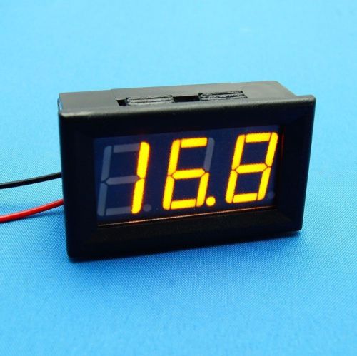 DC 2 Wire Yellow LED Display 3-Digital Voltage Voltmeter Panel Meter Motor Car